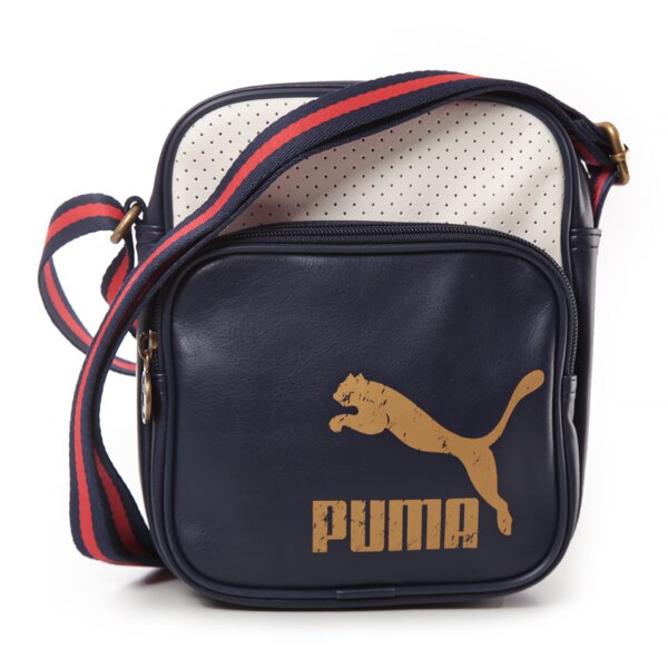 Torba sportowa damska PUMA TOREBKA ORIGINALS PORTABLE PEACOAT-WHITE 7308103 kolor granatowy