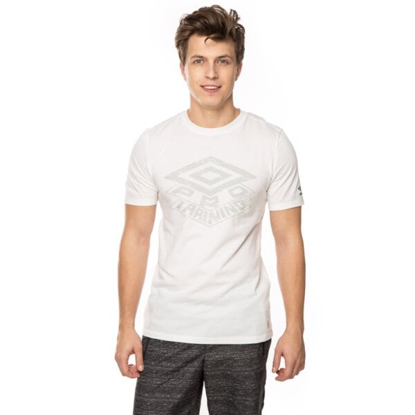 Koszulka męska UMBRO T-SHIRT PRO TRAINING CVC LOGO 62915u002 kolor biały