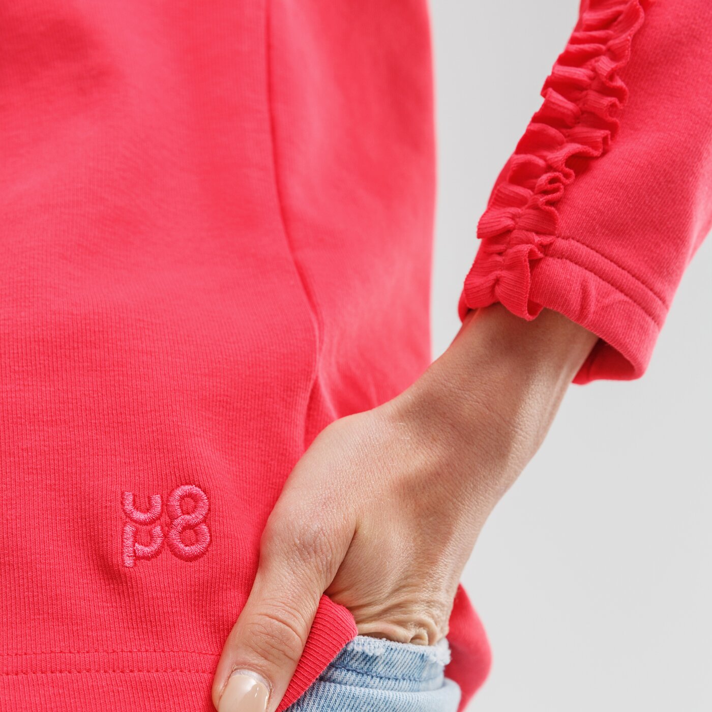 Bluza damska UP8 BLUZA RUFFLE up120bld26001 kolor różowy