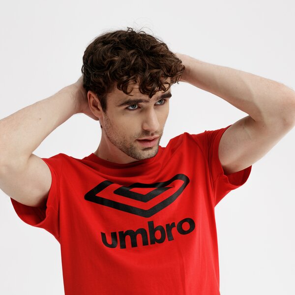 Koszulka męska UMBRO T-SHIRT SS FW LARGE LOGO 65352u-gsl kolor czerwony