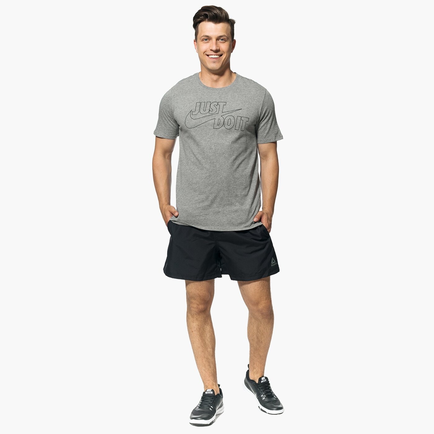 Koszulka męska NIKE T-SHIRT SS M NSW JDI+ 2 917104-091 kolor szary