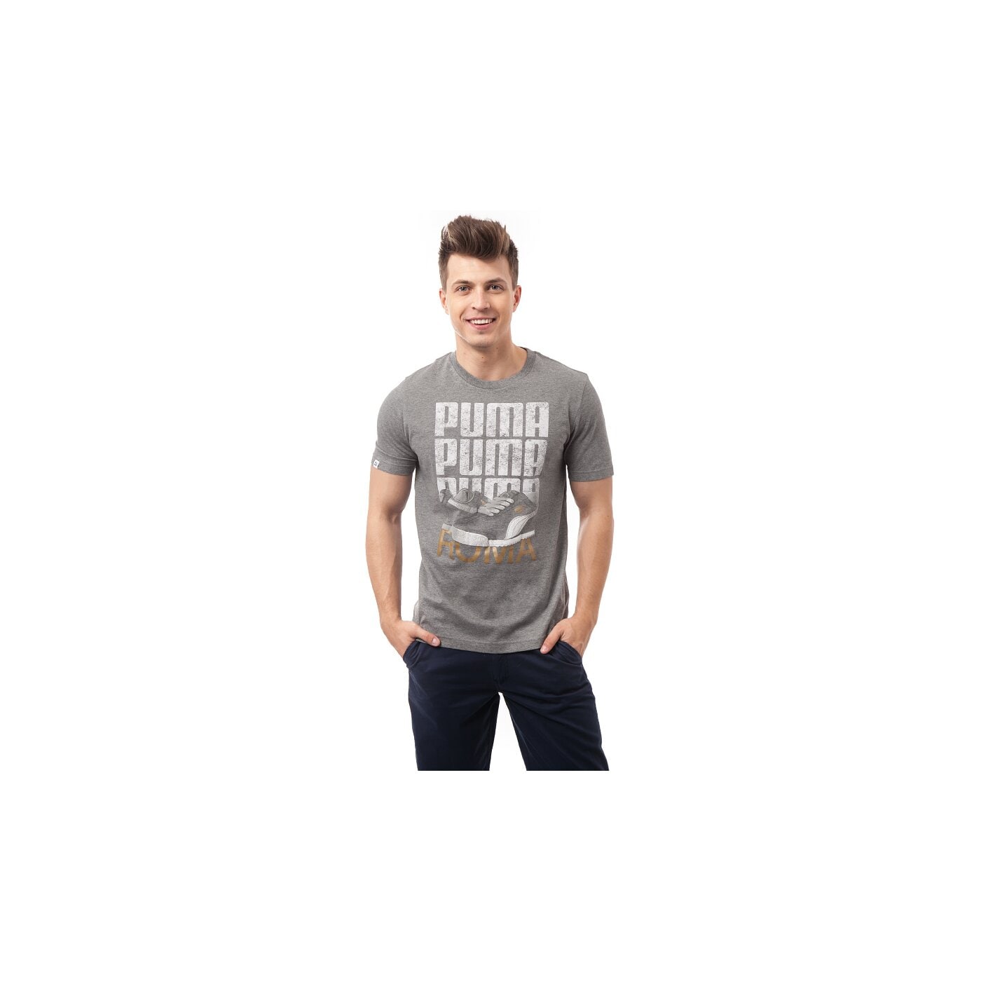 Koszulka męska PUMA T-SHIRT SNEAKER TEE 56826403 kolor szary