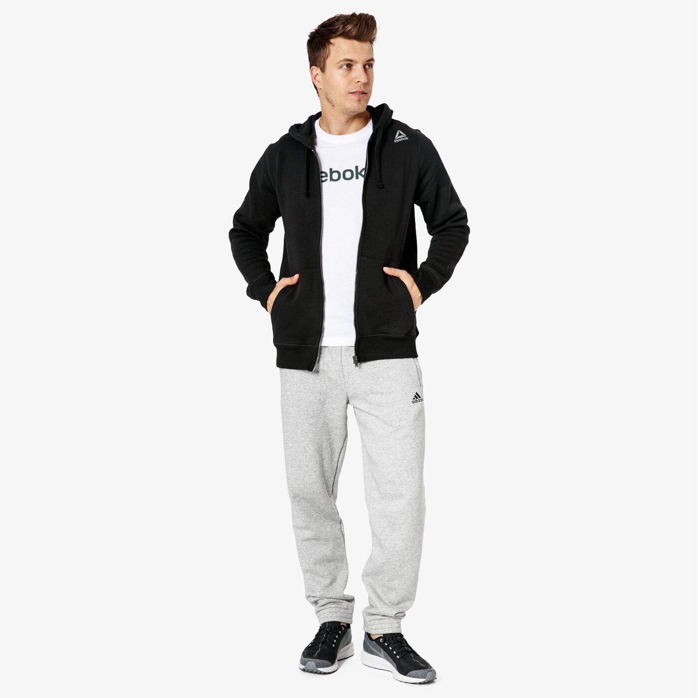 Koszulka męska REEBOK T-SHIRT SS QQR- REEBOK LINEAR READ dh3790 kolor szary