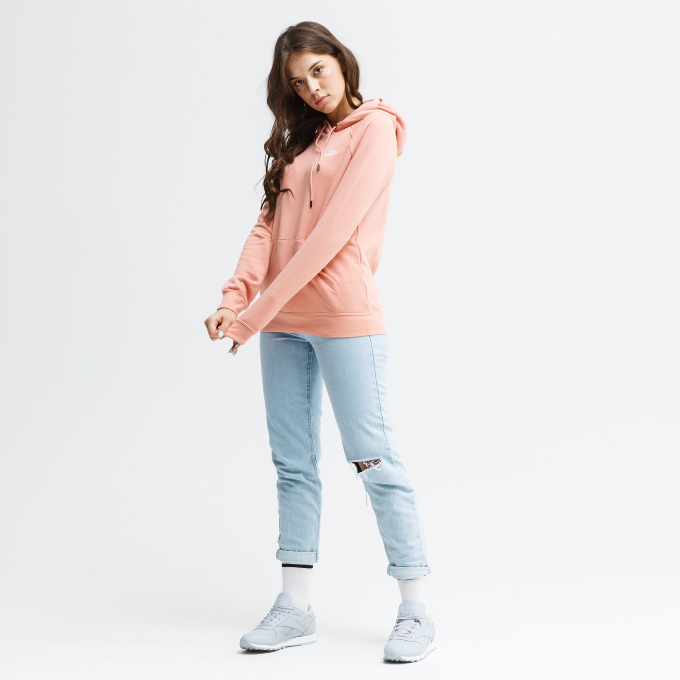 Bluza damska NIKE BLUZA Z KAPTUREM W NSW ESSNTL HOODIE PO FLC bv4124-606 kolor różowy