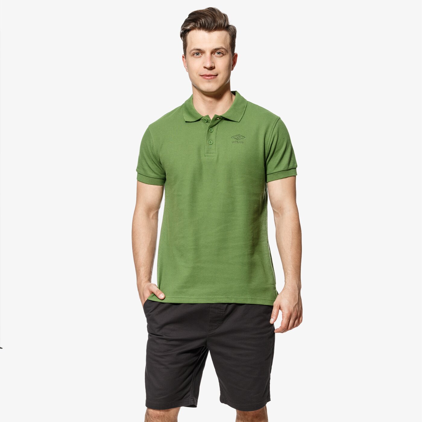 Koszulka polo męska UMBRO POLO DIEGO ul18pom04001 kolor zielony