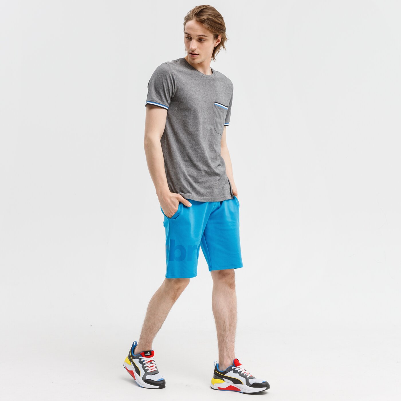 Spodenki męskie UMBRO SZORTY MINOT ul121szm01001 kolor niebieski