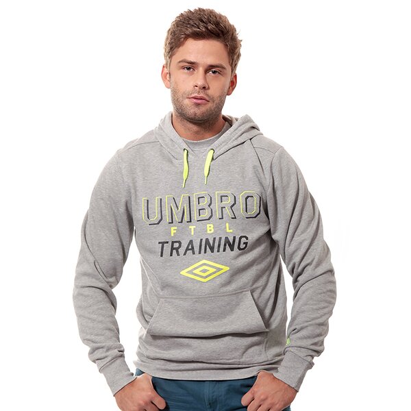 Bluza męska UMBRO BLUZA GRAPHIC FTBL OH HOODED TOP 62608u263 kolor szary