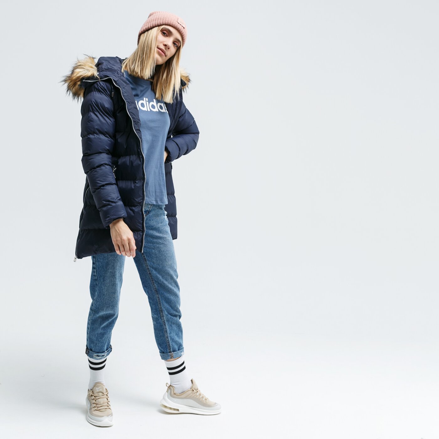 Koszulka damska ADIDAS T-SHIRT SS W E LIN SLIM T ei0698 kolor niebieski