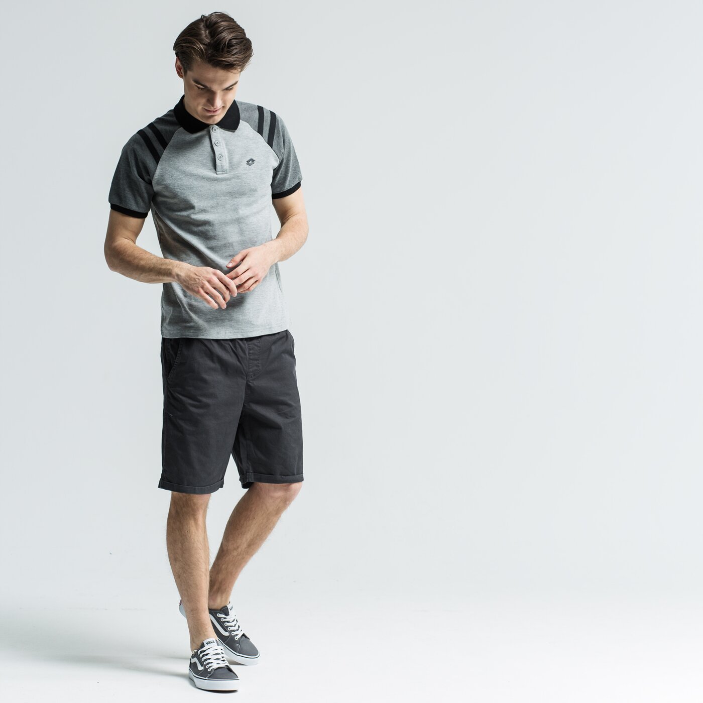 Koszulka polo męska LOTTO POLO NUORO lo19pom02001 kolor szary