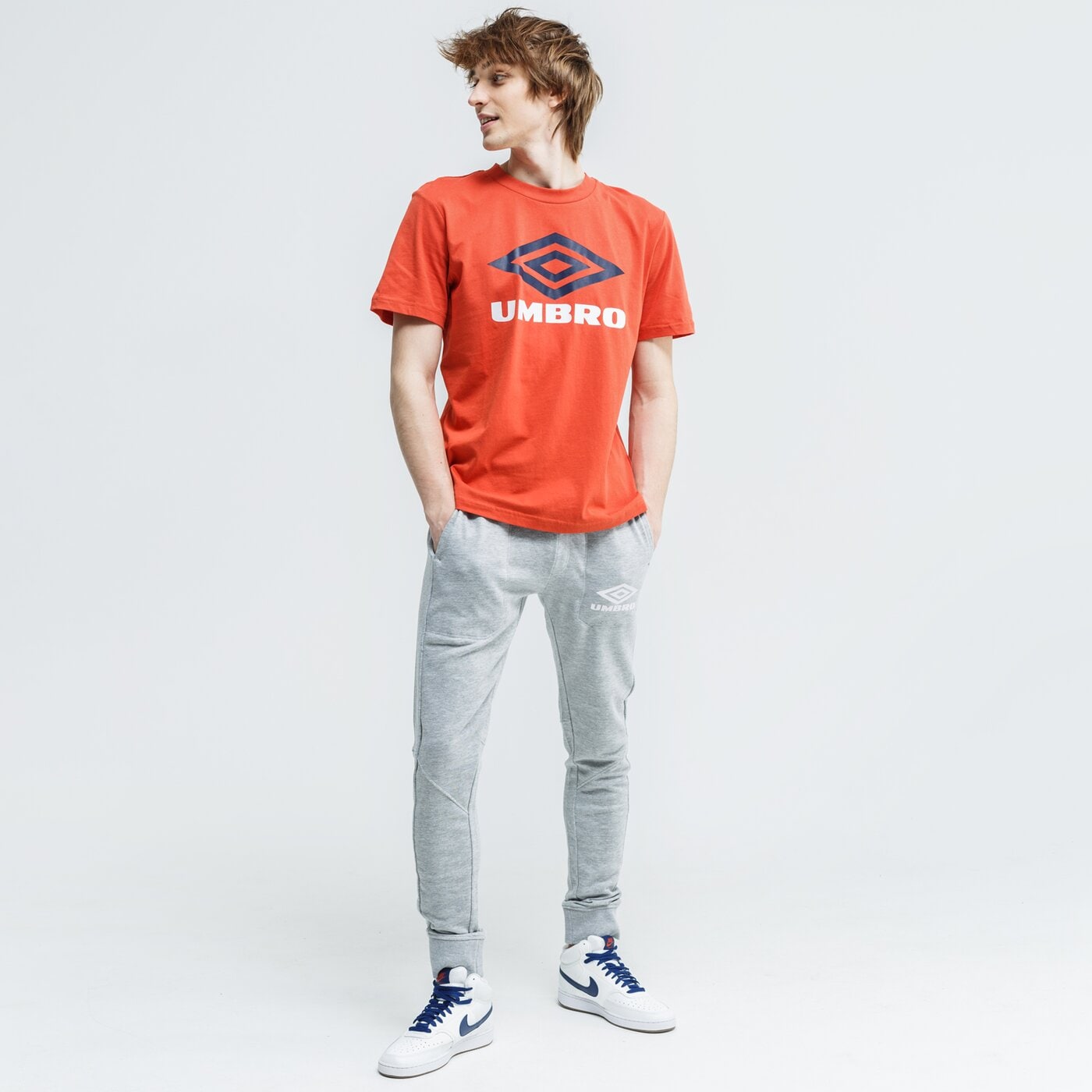 Koszulka męska UMBRO T-SHIRT LARGE LOGO 65802u-jgc kolor pomarańczowy