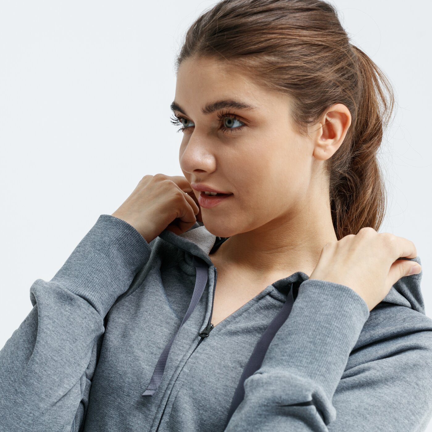 Bluza damska NIKE BLUZA W NK DRY FLC GET FIT FZ bv5039-091 kolor szary