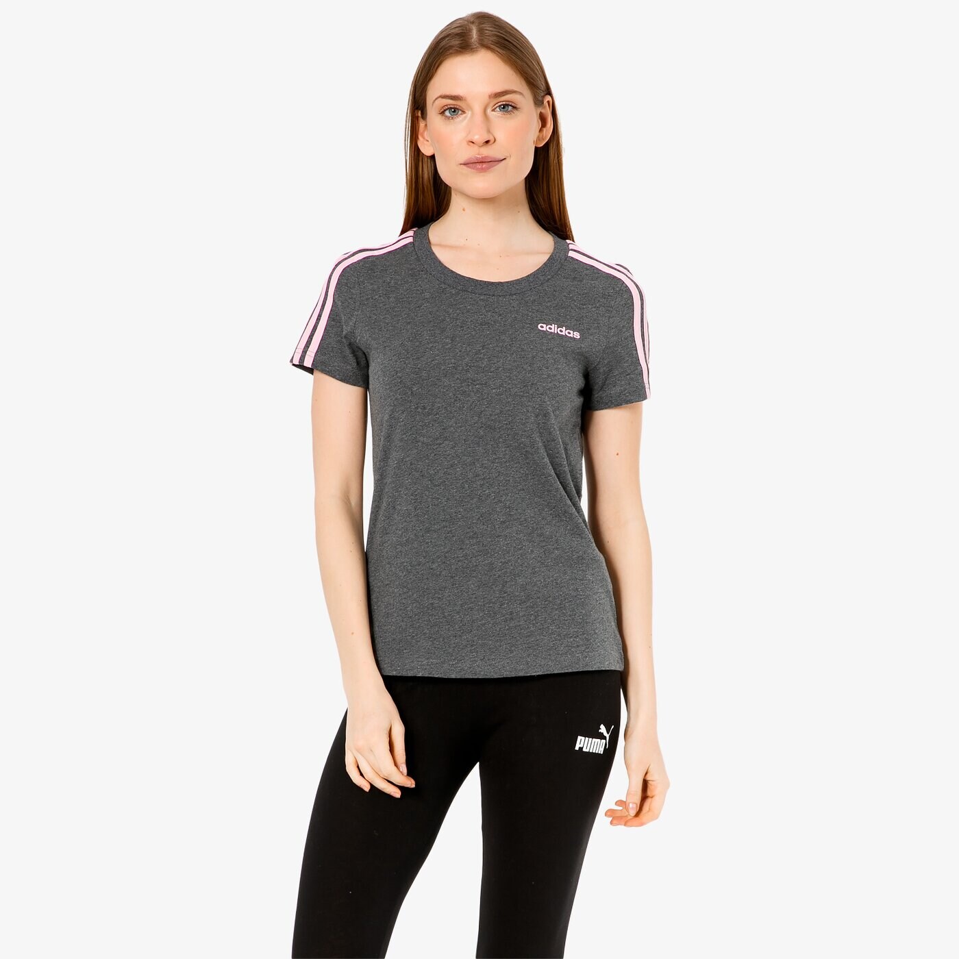 Koszulka damska ADIDAS T-SHIRT SS W E 3S SLIM du0632 kolor szary