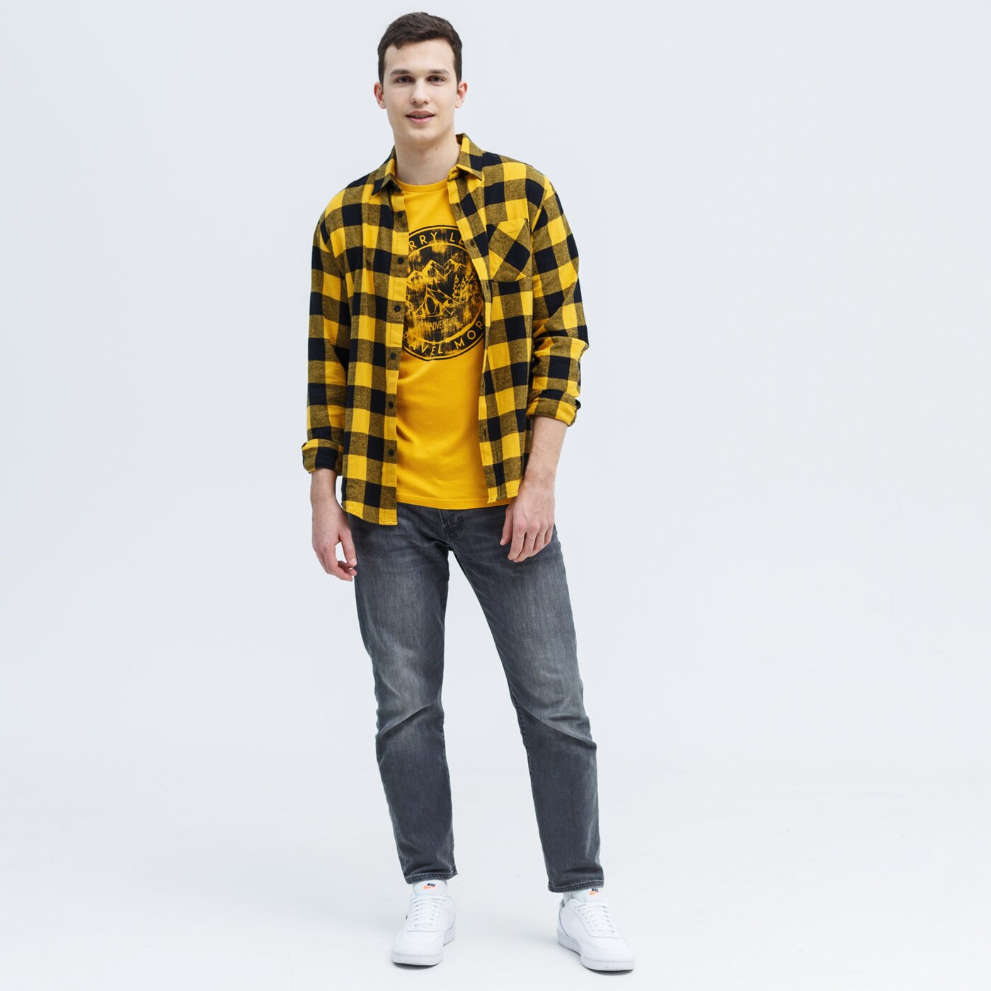 Koszulka męska UP8 T-SHIRT GREGORY up121tsm63001 kolor żółty