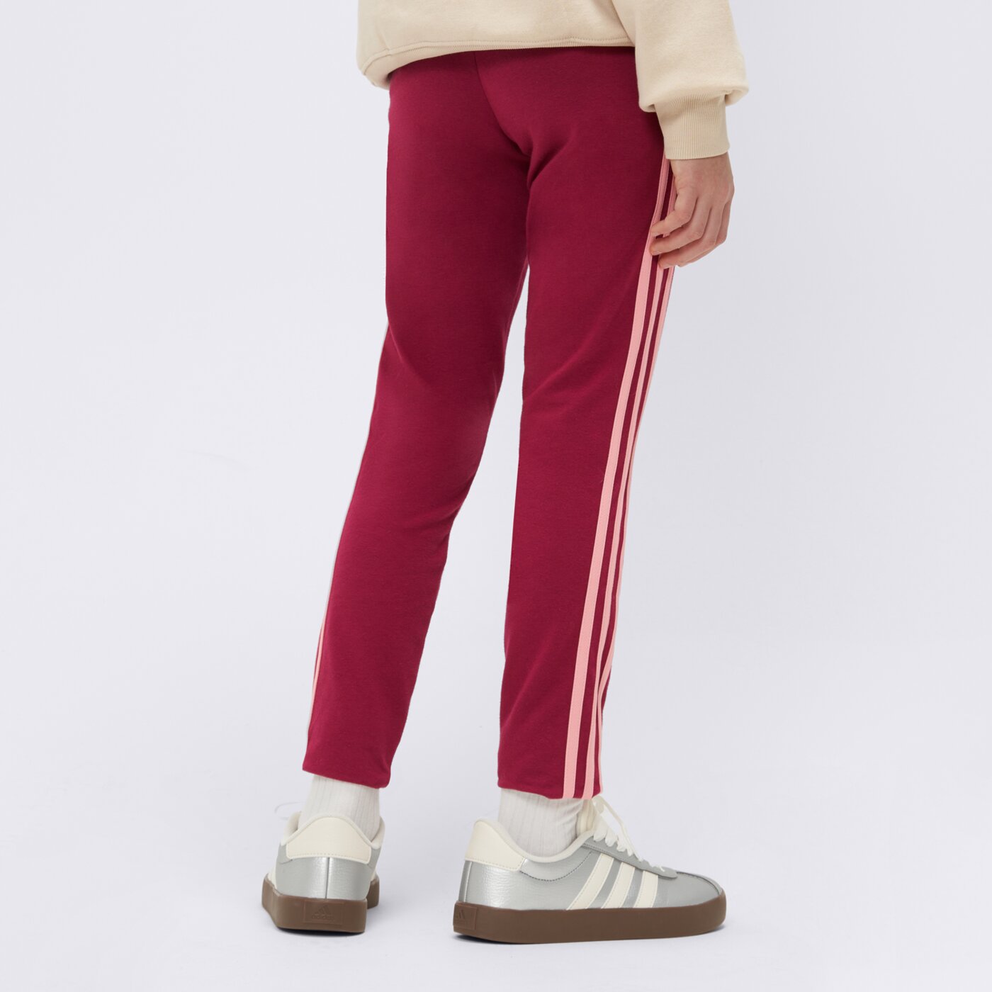 Spodnie dziecięce ADIDAS LEGGINGS G 3S GIRL he1997 kolor bordowy