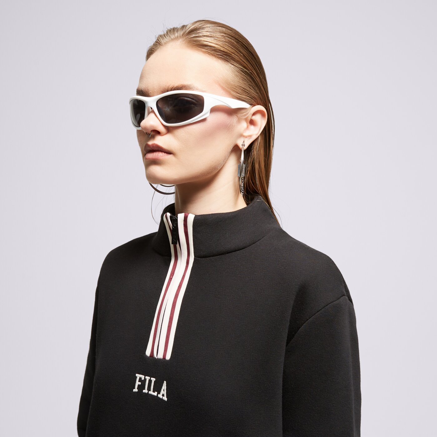Bluza damska FILA BLUZA STRIPE 1/4 ZP BLK/PK devineblk kolor czarny