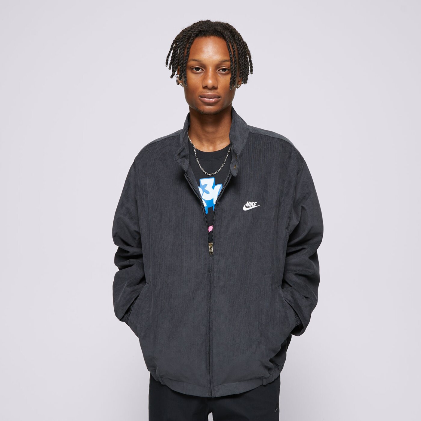 Kurtka przejściowa męska NIKE KURTKA PRZEJŚCIOWA M NK CLUB HARRINGTON CRDRY fz0631-010 kolor czarny