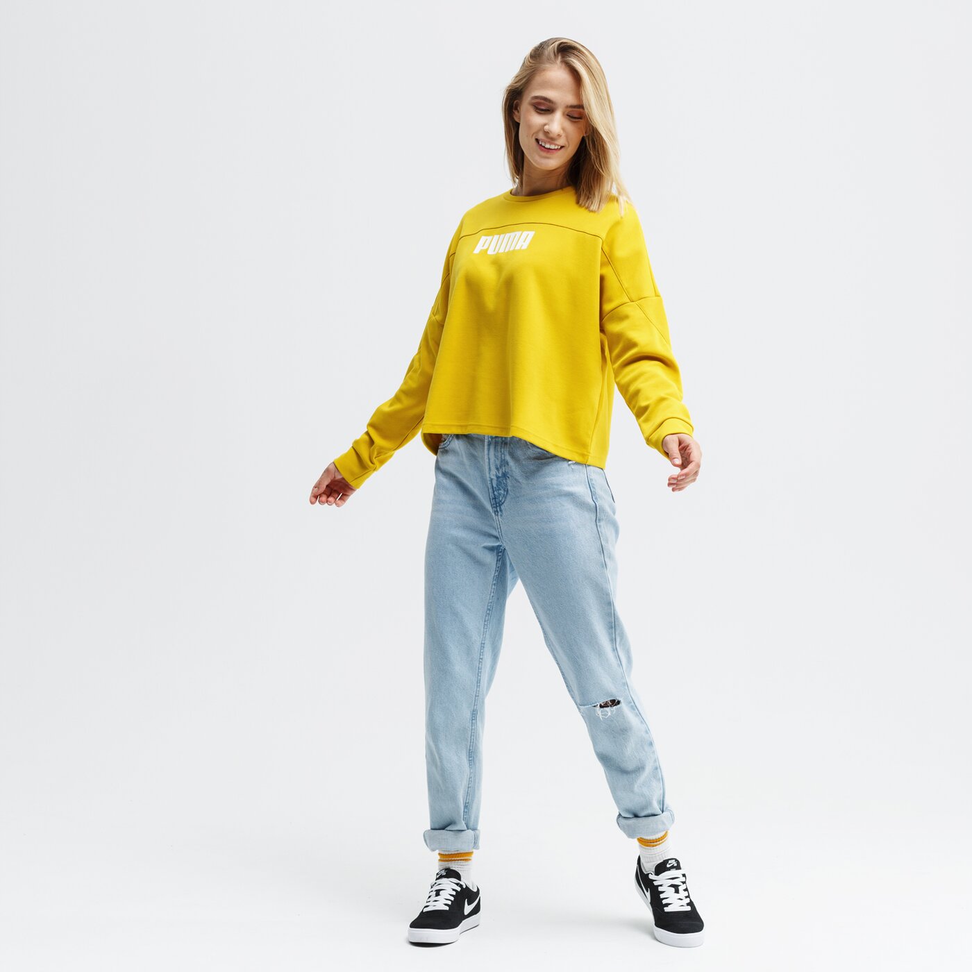 Bluza damska PUMA BLUZA NU-TILITY CROPPED CREW 58008620 kolor żółty