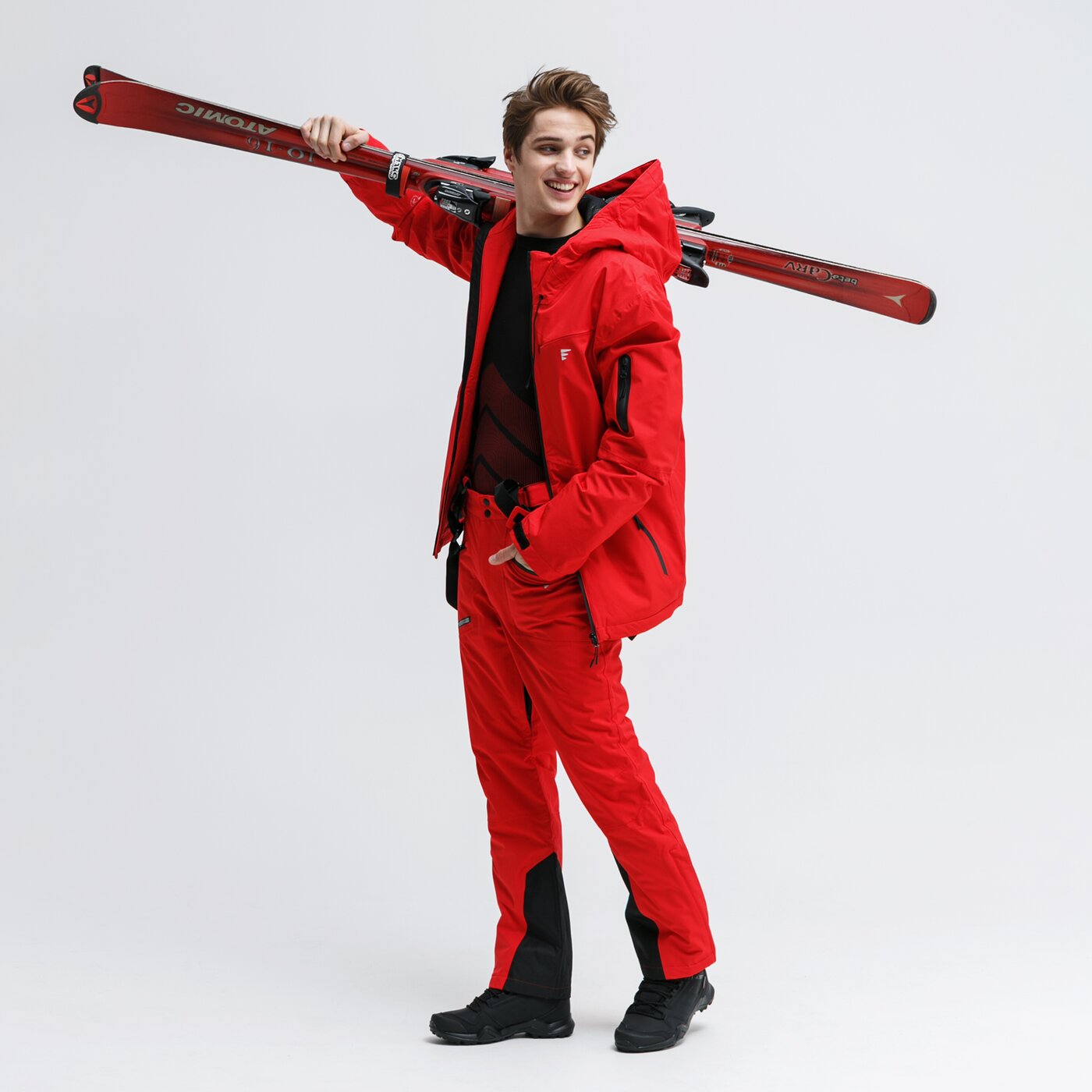 Spodnie dresowe męskie FEEWEAR SPODNIE NARCIARSKIE CARIBOU fw39spm52002 kolor czerwony