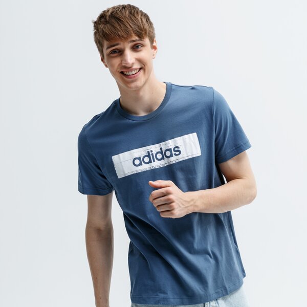 Koszulka męska ADIDAS T-SHIRT SS M BOX GRFX T 2 ei4597 kolor niebieski