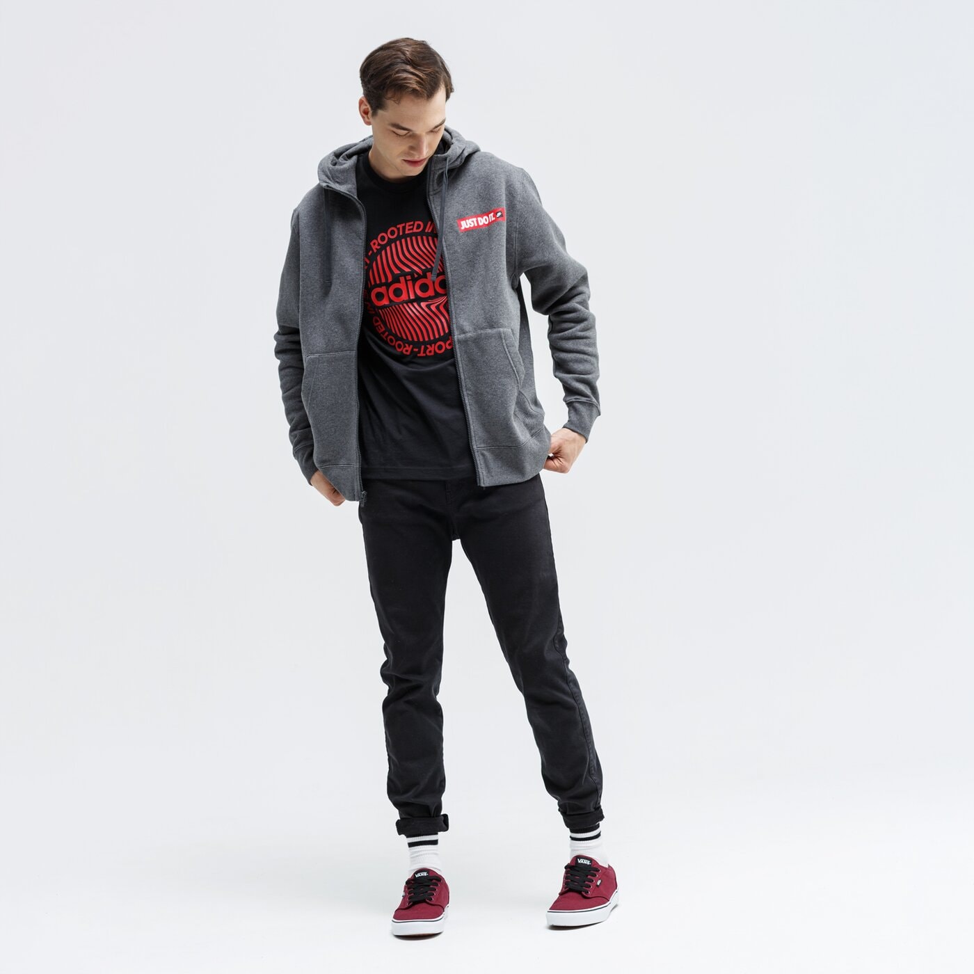 Bluza męska NIKE BLUZA M NSW JDI FZ FLC BSTR bv5068-071 kolor szary