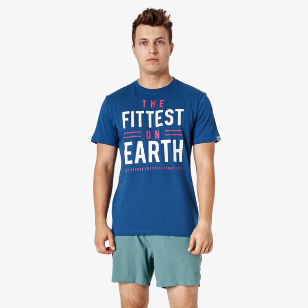 Koszulka męska REEBOK T-SHIRT SS CF GAMES FITTEST ON EARTH dn2391 kolor granatowy