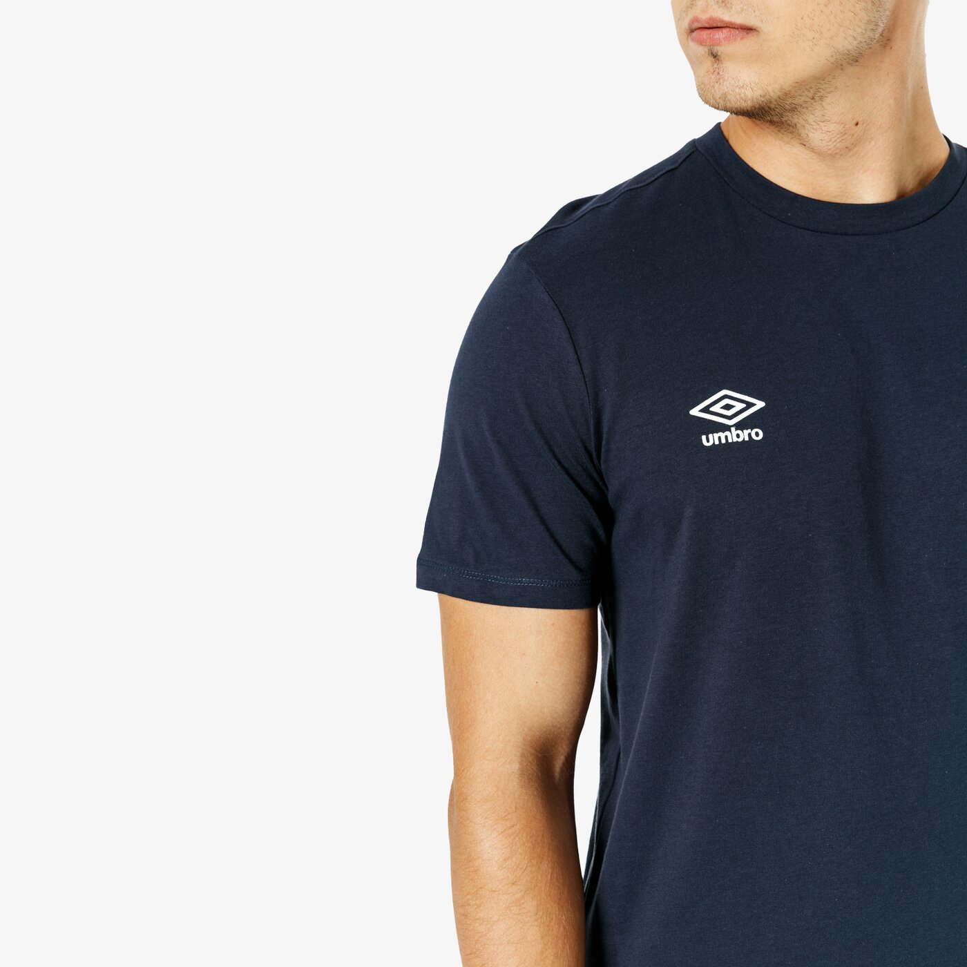 Koszulka męska UMBRO T-SHIRT SS FW SMALL LOGO COTTON 65093u-y70 kolor granatowy