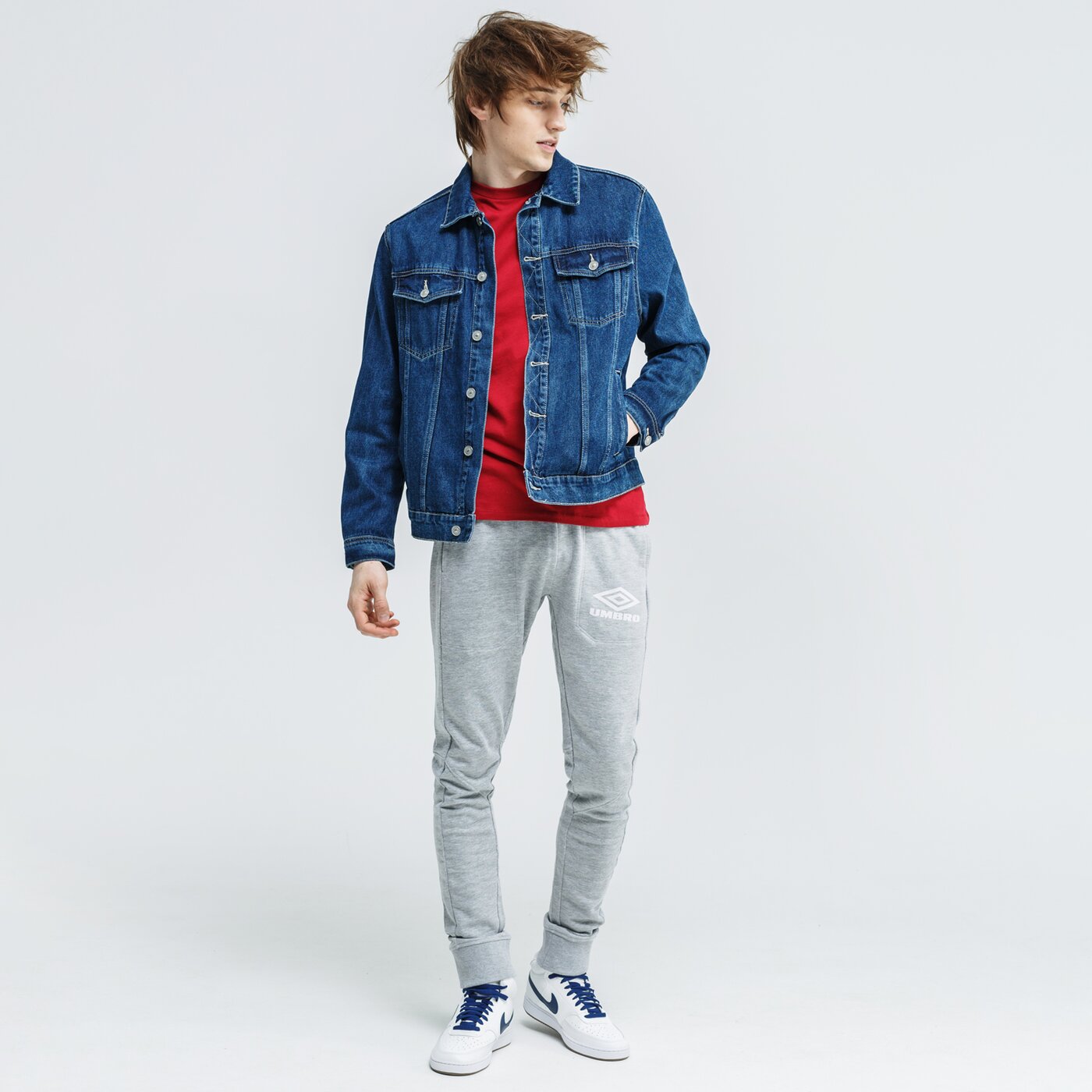 Koszulka męska UMBRO T-SHIRT FW SMALL LOGO COTTON 65353u-3f5 kolor czerwony