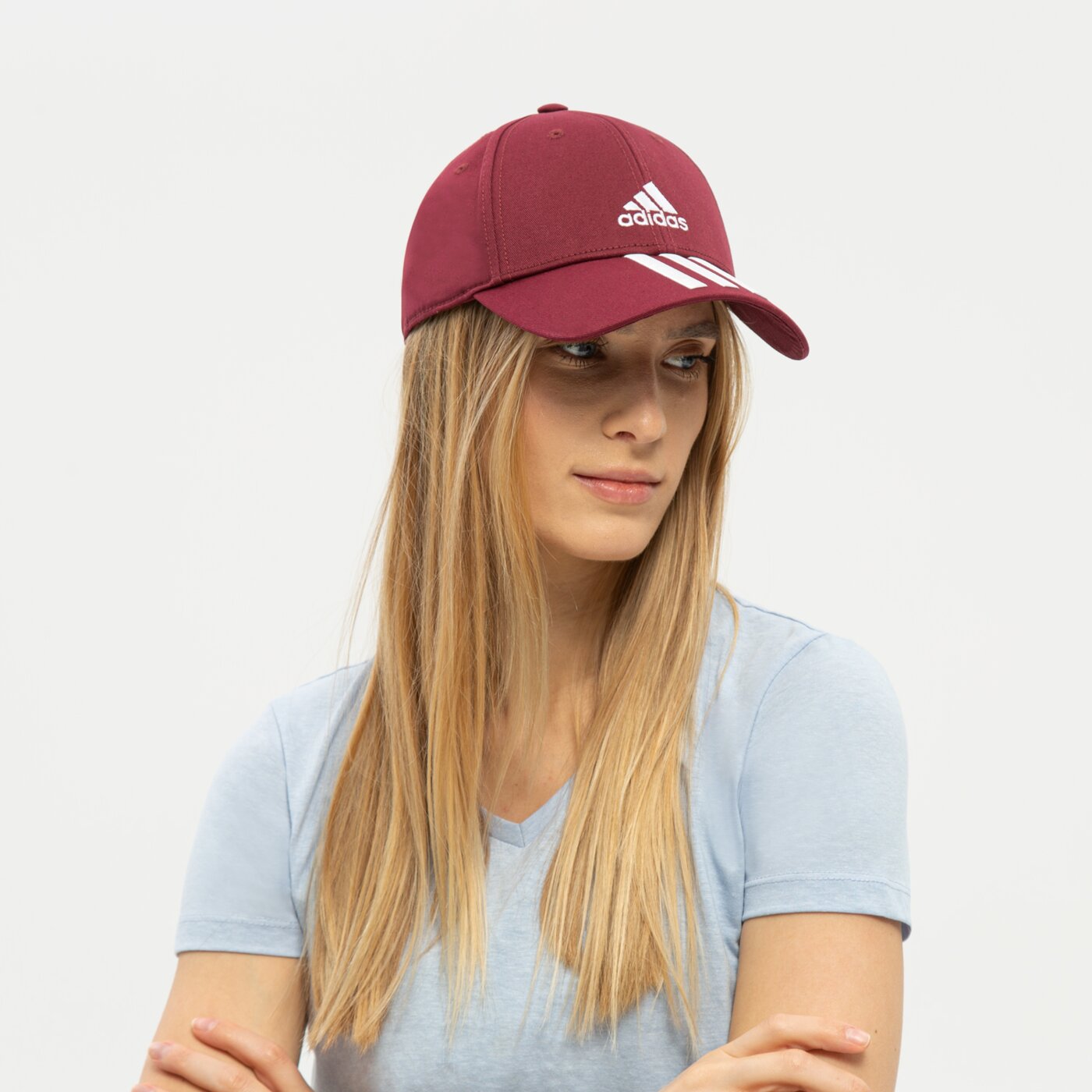 Czapka z daszkiem damska ADIDAS CZAPKA BBALL 3S CAP CT hd7237 kolor bordowy