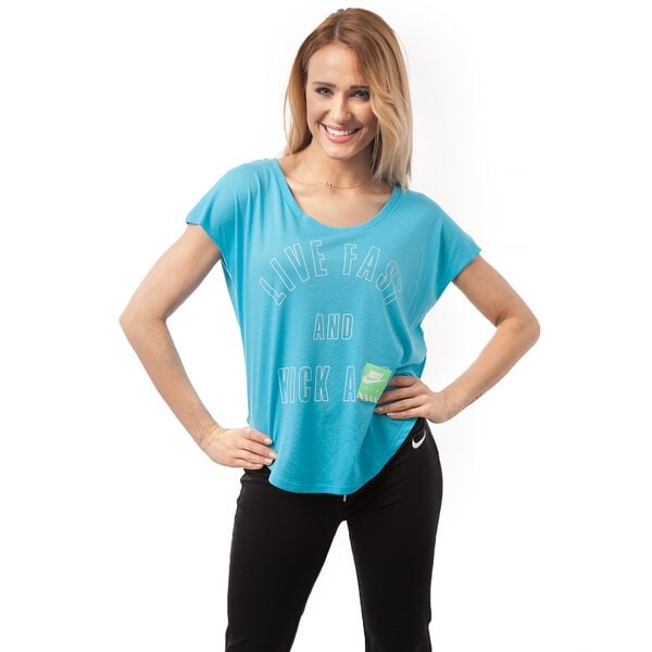 Koszulka damska NIKE T-SHIRT TEE-LIVE FAST 644491401 kolor niebieski