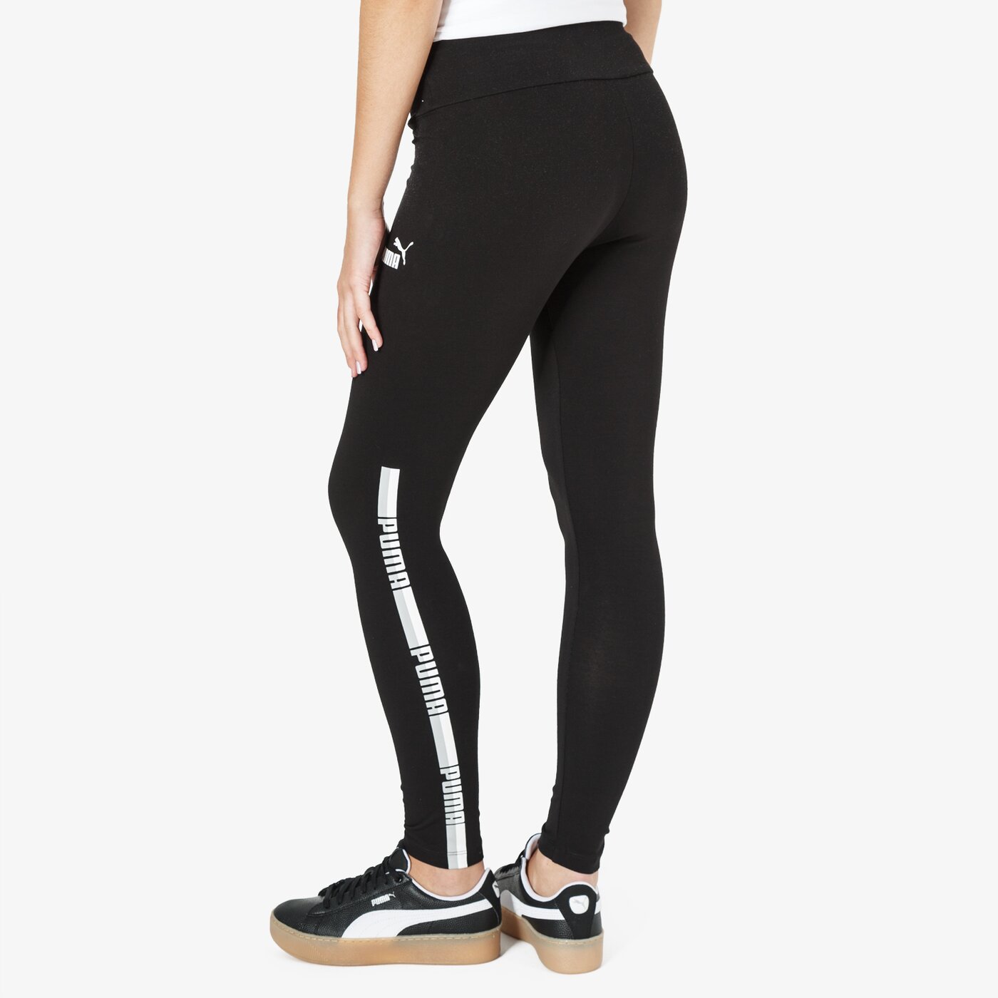 Spodnie dresowe damskie PUMA LEGGINGS ELEVATED ESS TAPE 85214101 kolor czarny