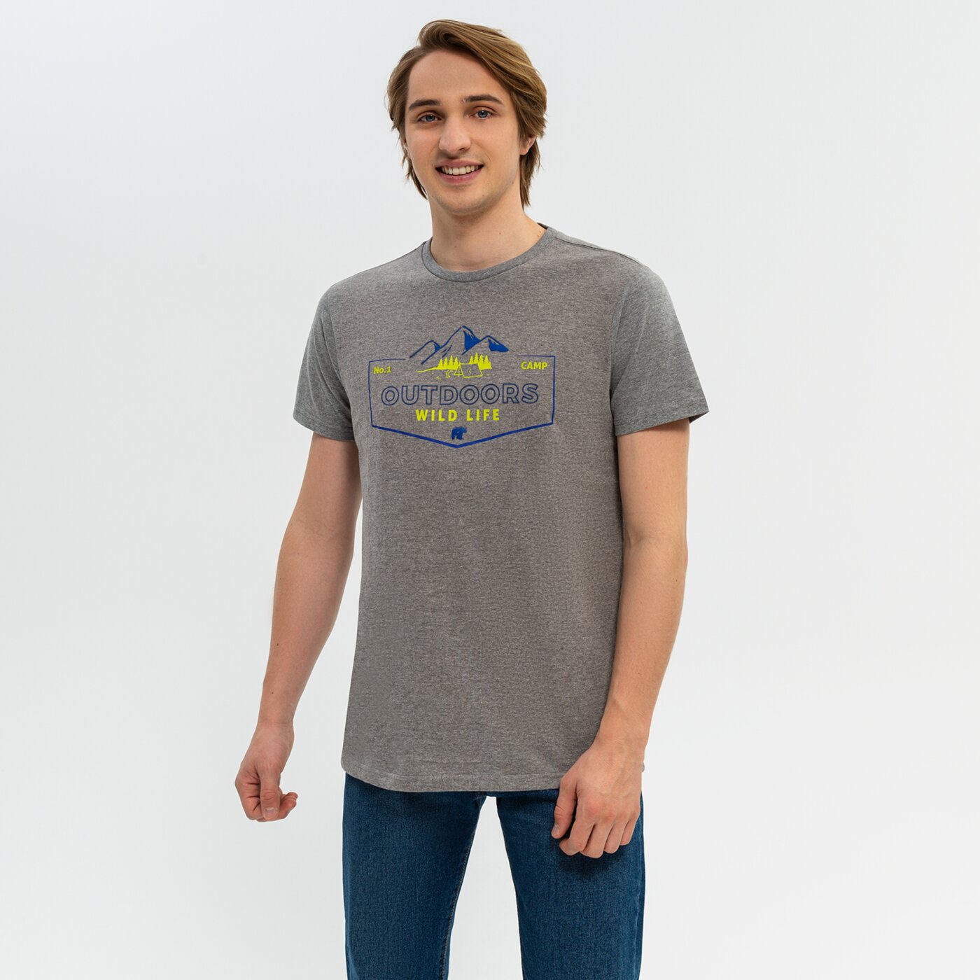 Koszulka męska UP8 T-SHIRT HERMOS up322tsm28002 kolor szary