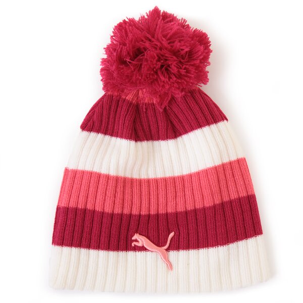 Czapka zimowa damska PUMA CZAPKA KIDS STRIPE 84340804 kolor czerwony