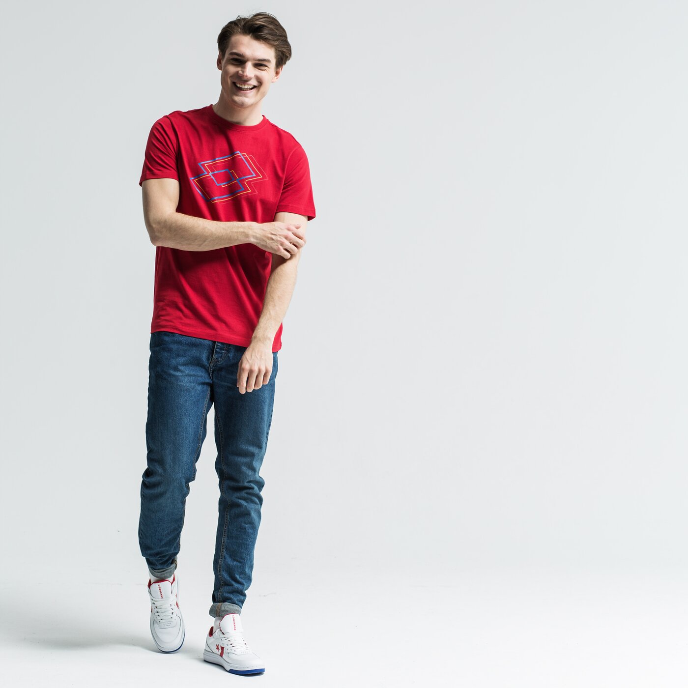 Koszulka męska LOTTO T-SHIRT SS LECCE lo19tsm19002 kolor czerwony