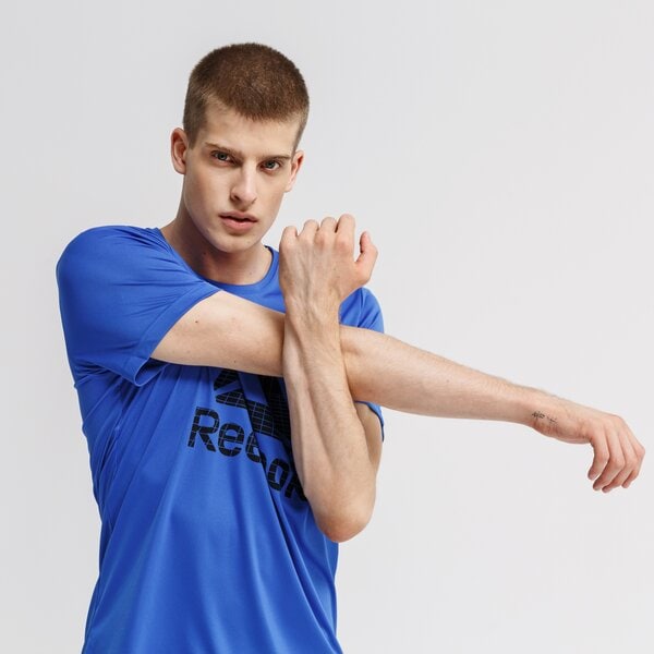 Koszulka męska REEBOK T-SHIRT WOR GRAPHIC TECH du2177 kolor granatowy