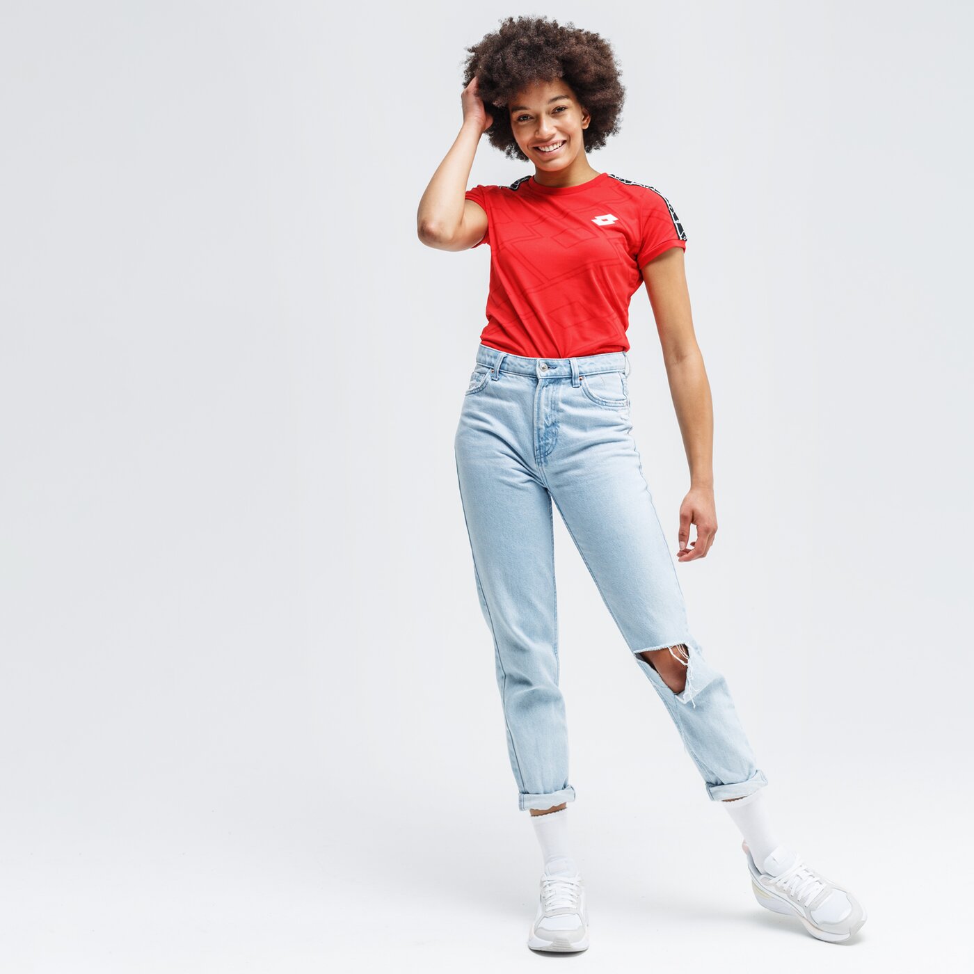 Koszulka damska LOTTO T-SHIRT ATHLETICA CLASSIC W II PRT JS 214409-0c4 kolor czerwony