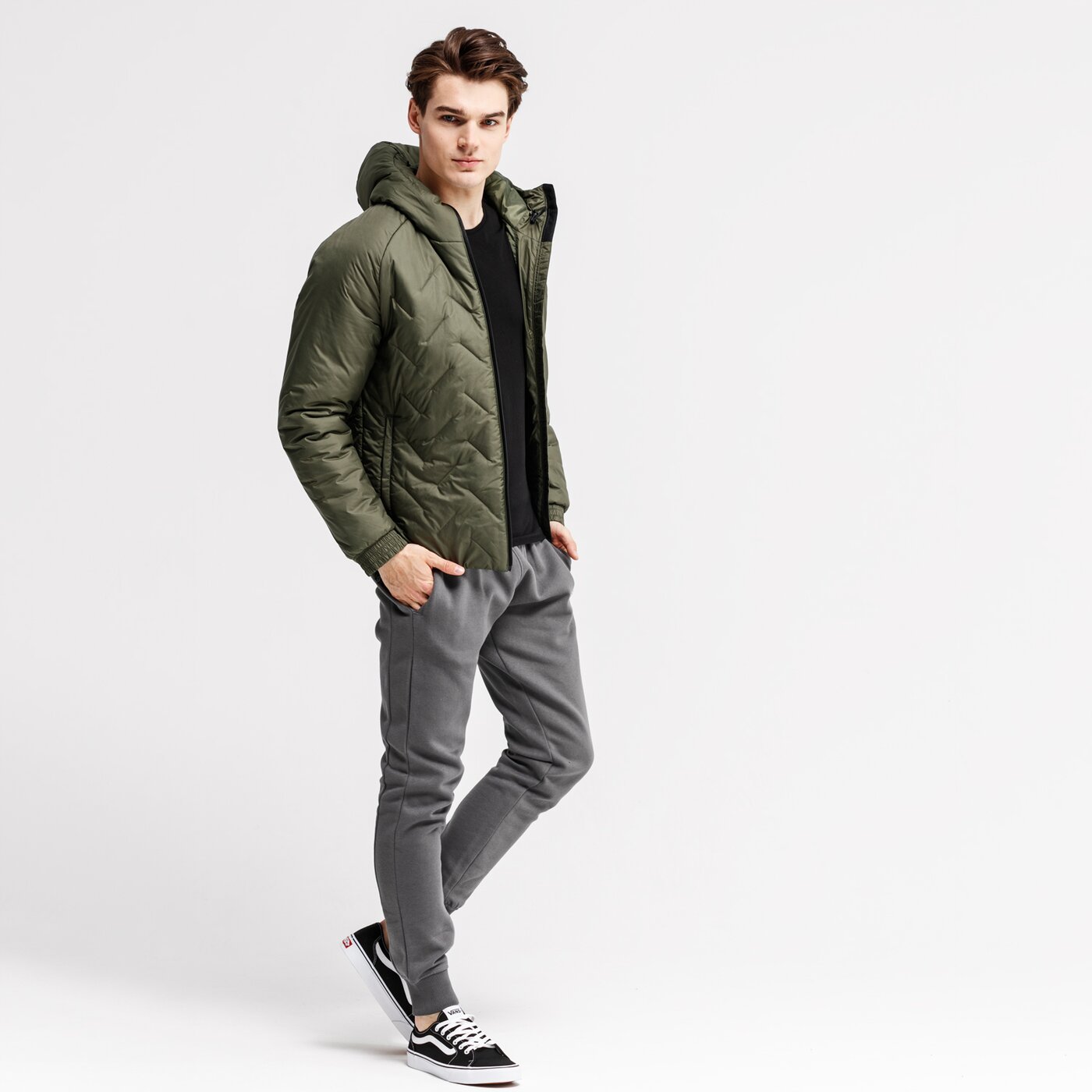 Spodnie dresowe męskie UMBRO SPODNIE FW TAPERED FLEECE 65361u-74x kolor szary