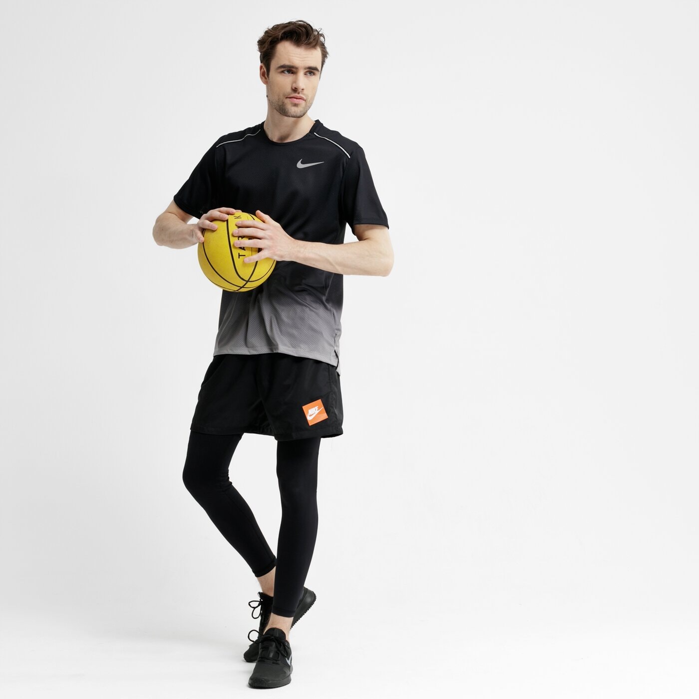 Koszulka męska NIKE T-SHIRT SS M NK DRY MILER SS PR aq4930-056 kolor czarny