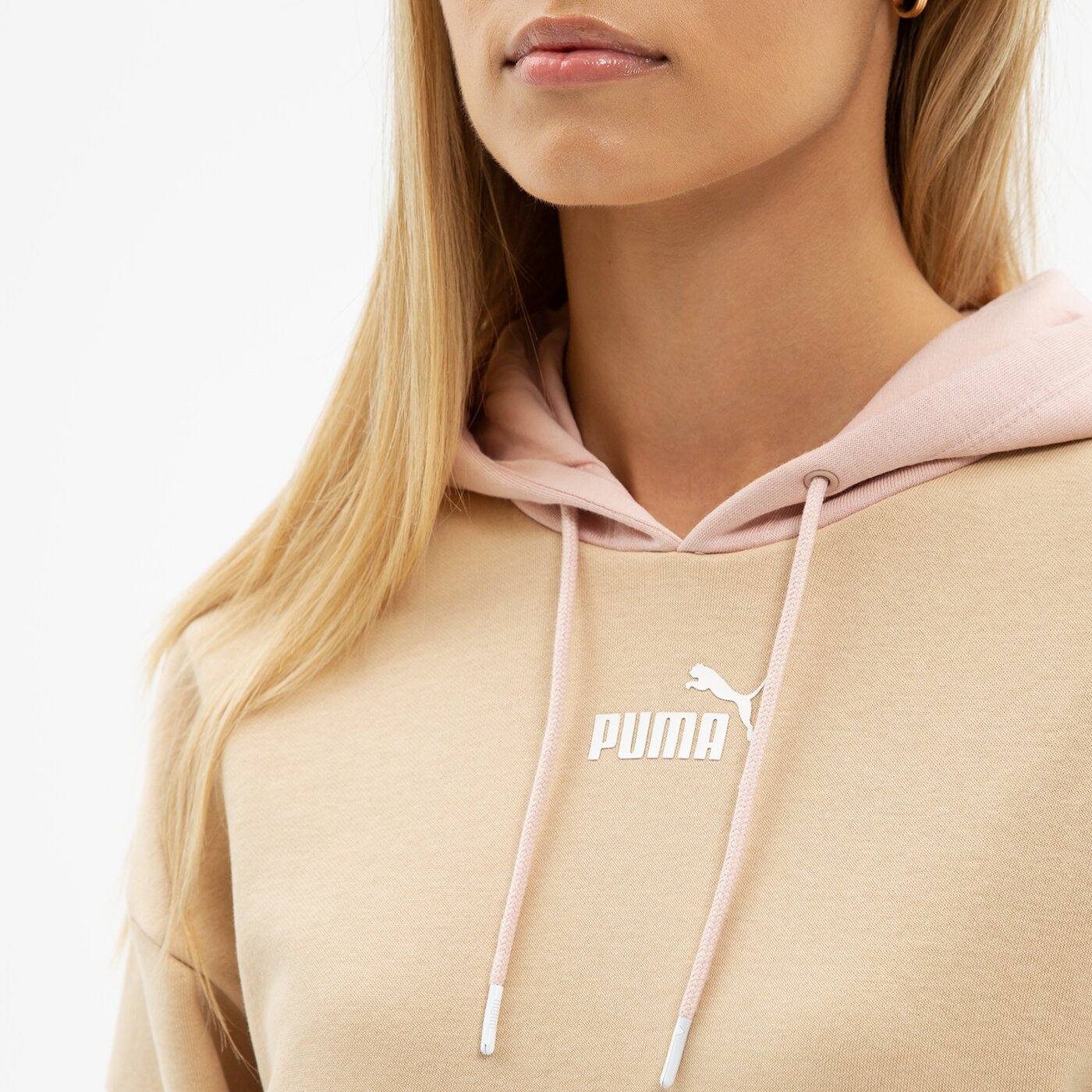 Bluza damska PUMA BLUZA Z KAPTUREM POWER COLORBLOCK FL 849952 67 kolor beżowy