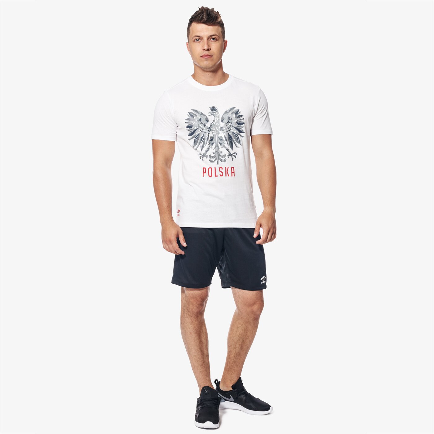 Koszulka męska UMBRO T-SHIRT POLSKA GEO GRAPHIC 01 65416u-002 kolor biały