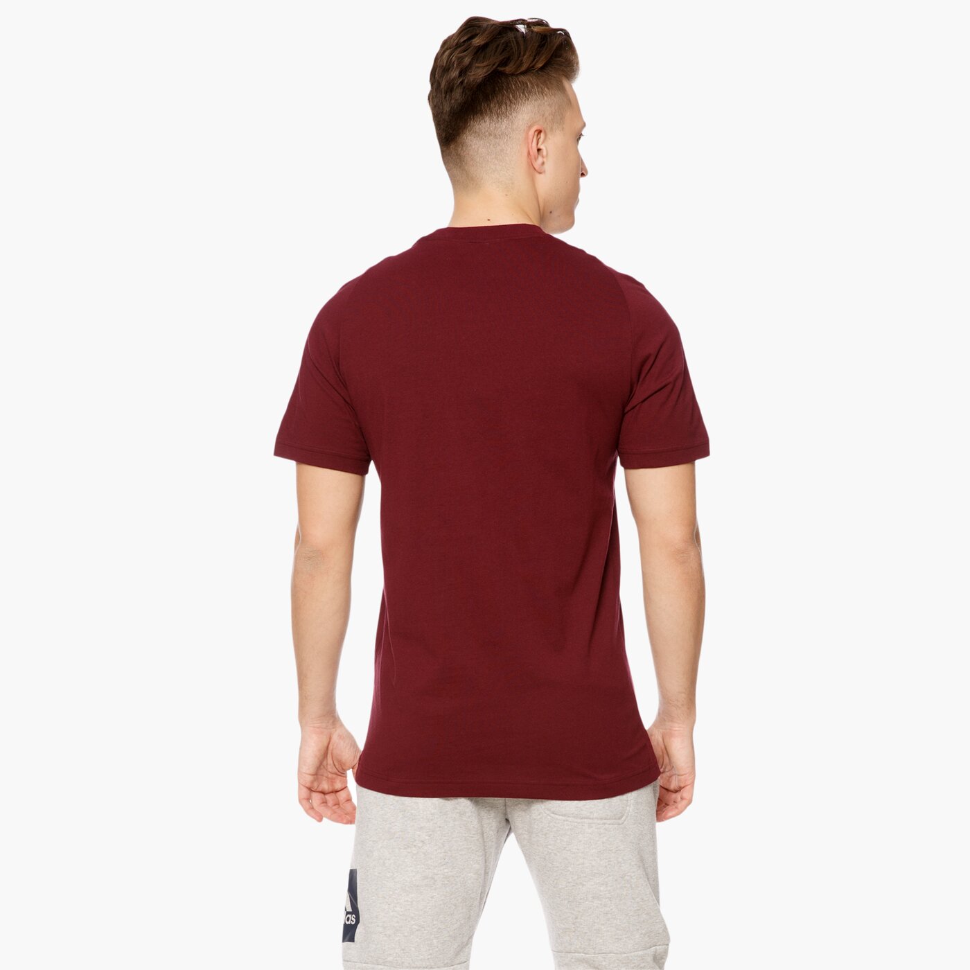 Koszulka męska ADIDAS T-SHIRT SS BADGE OF SPO bk2777 kolor bordowy