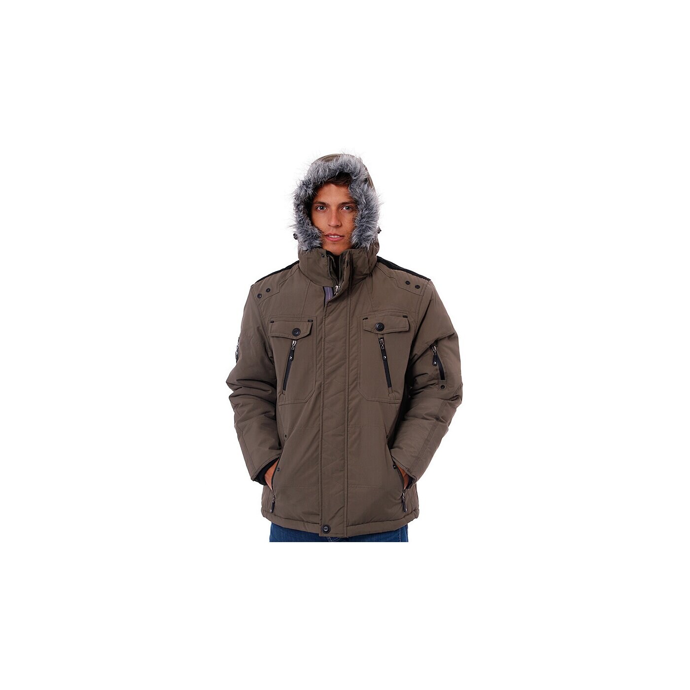 Kurtka zimowa męska FREESTEP KURTKA ALASKA PARKA 2260olive kolor khaki