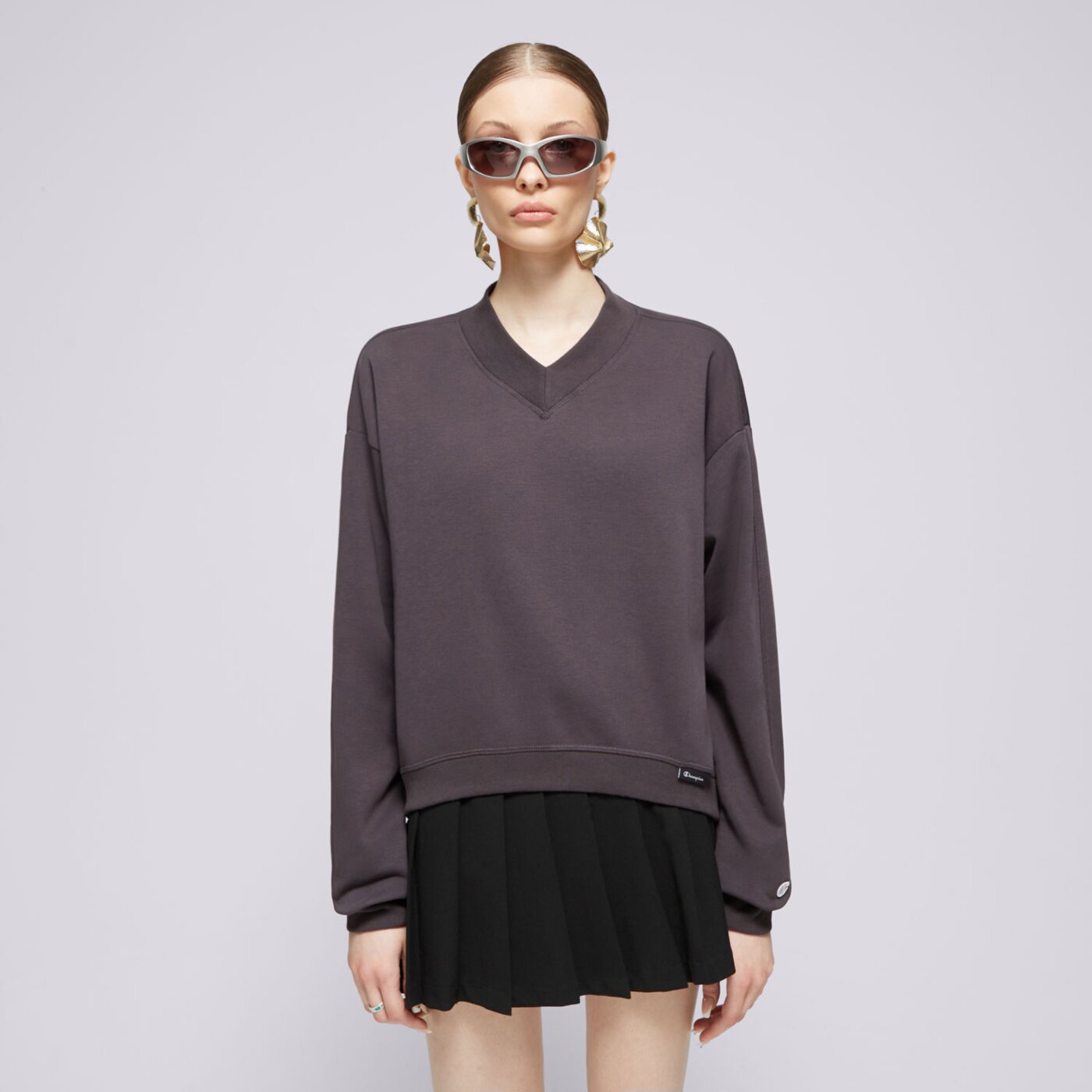 Bluza damska CHAMPION BLUZA CREWNECK CROPTOP ECO FUTURE e10007es503 kolor czarny