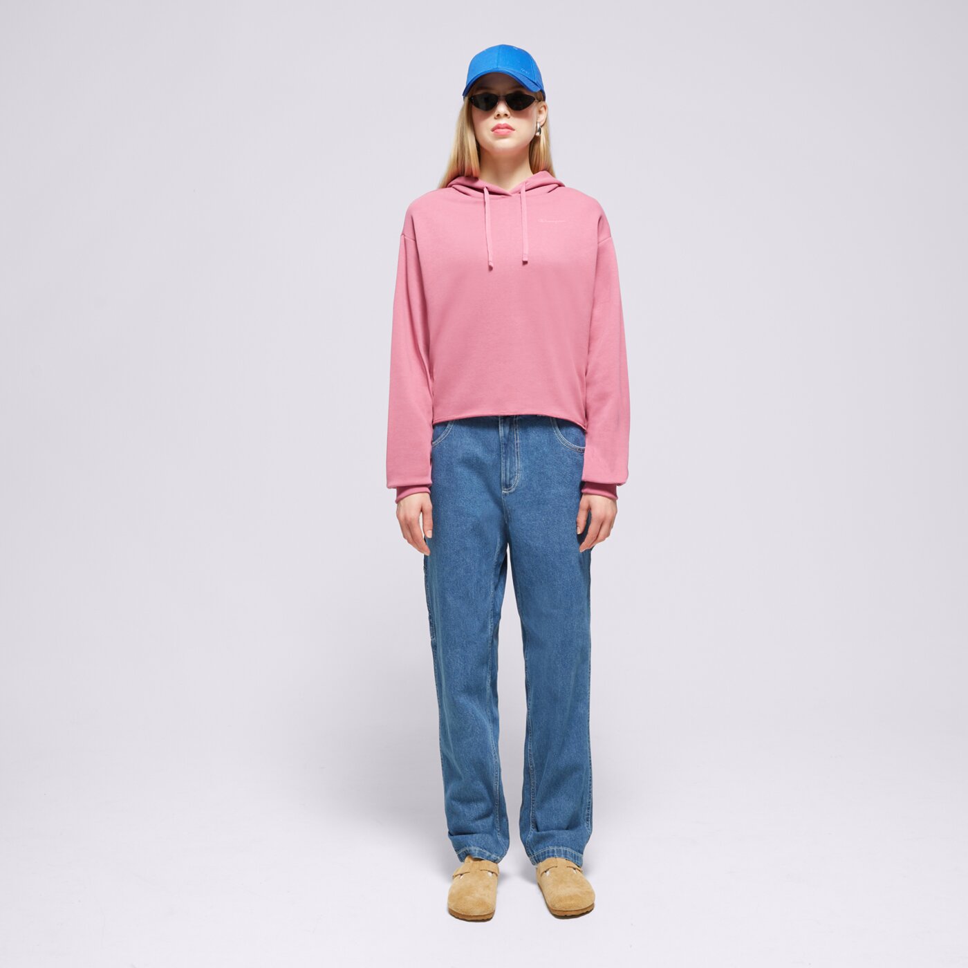 Bluza damska CHAMPION BLUZA Z KAPTUREM HOODED MINIMALIST RESORT 117240ps186 kolor różowy