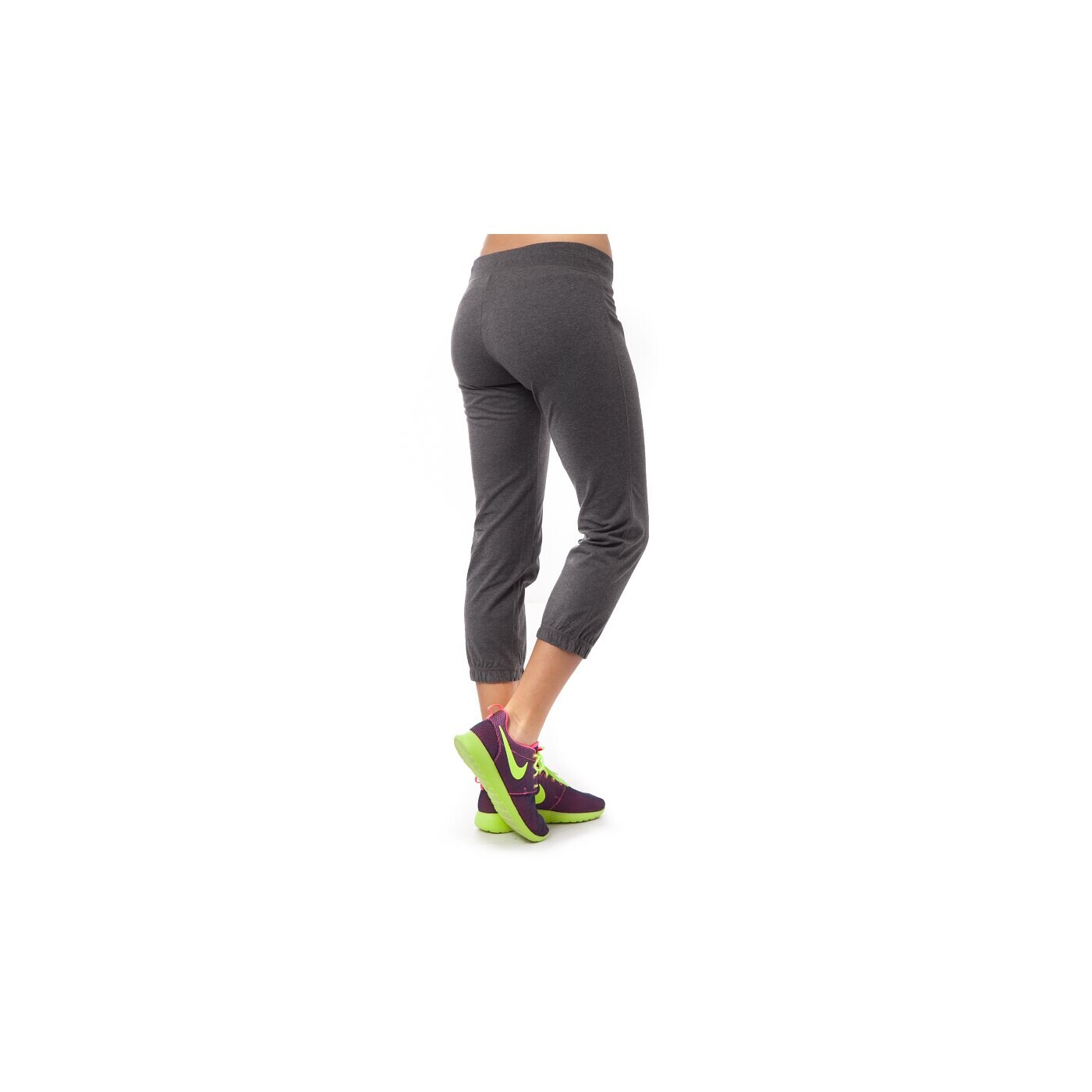 Spodnie dresowe damskie NIKE SPODNIE JERSEY CAPRI 614922071 kolor szary