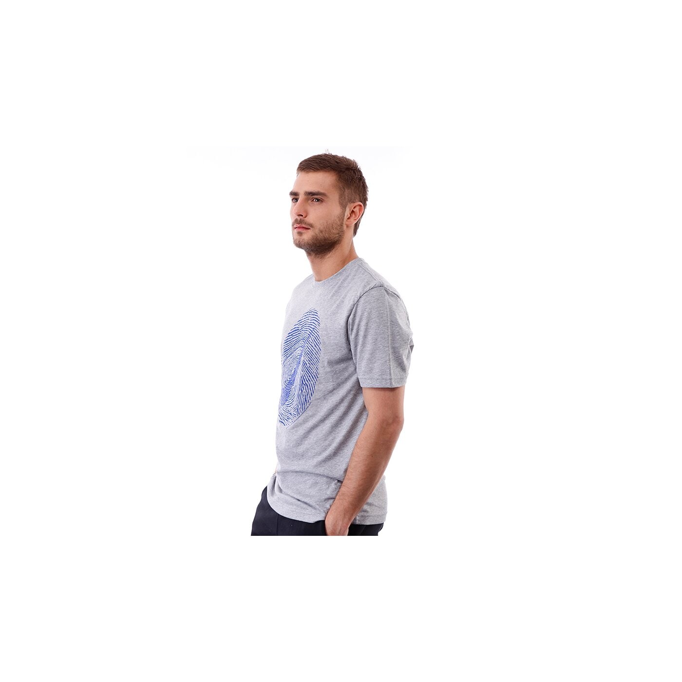 Koszulka męska NIKE T-SHIRT SWOOSH PRINT SS TEE 534359063 kolor szary