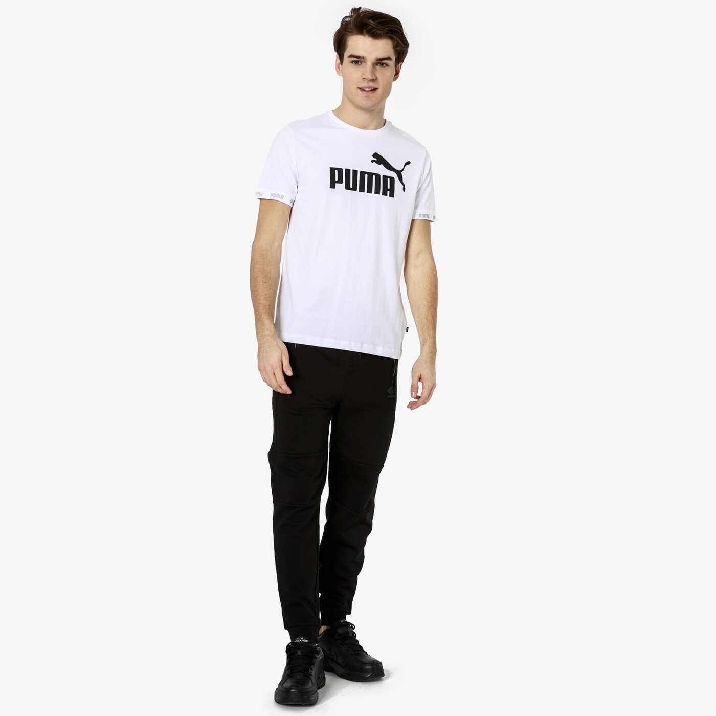 Koszulka męska PUMA T-SHIRT SS AMPLIFIED BIG LOGO 85424202 kolor biały