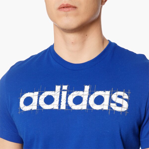 Koszulka męska ADIDAS T-SHIRT SS LINEAR bk2785 kolor niebieski