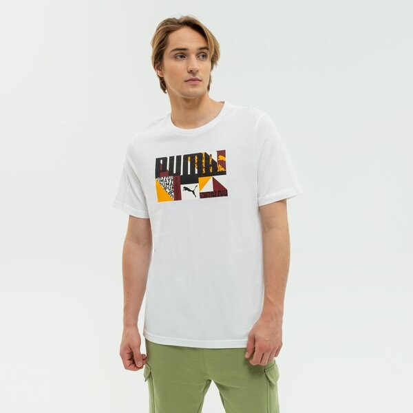 Koszulka męska PUMA T-SHIRT MONOGRAM GRAPHIC 671766 02 kolor biały