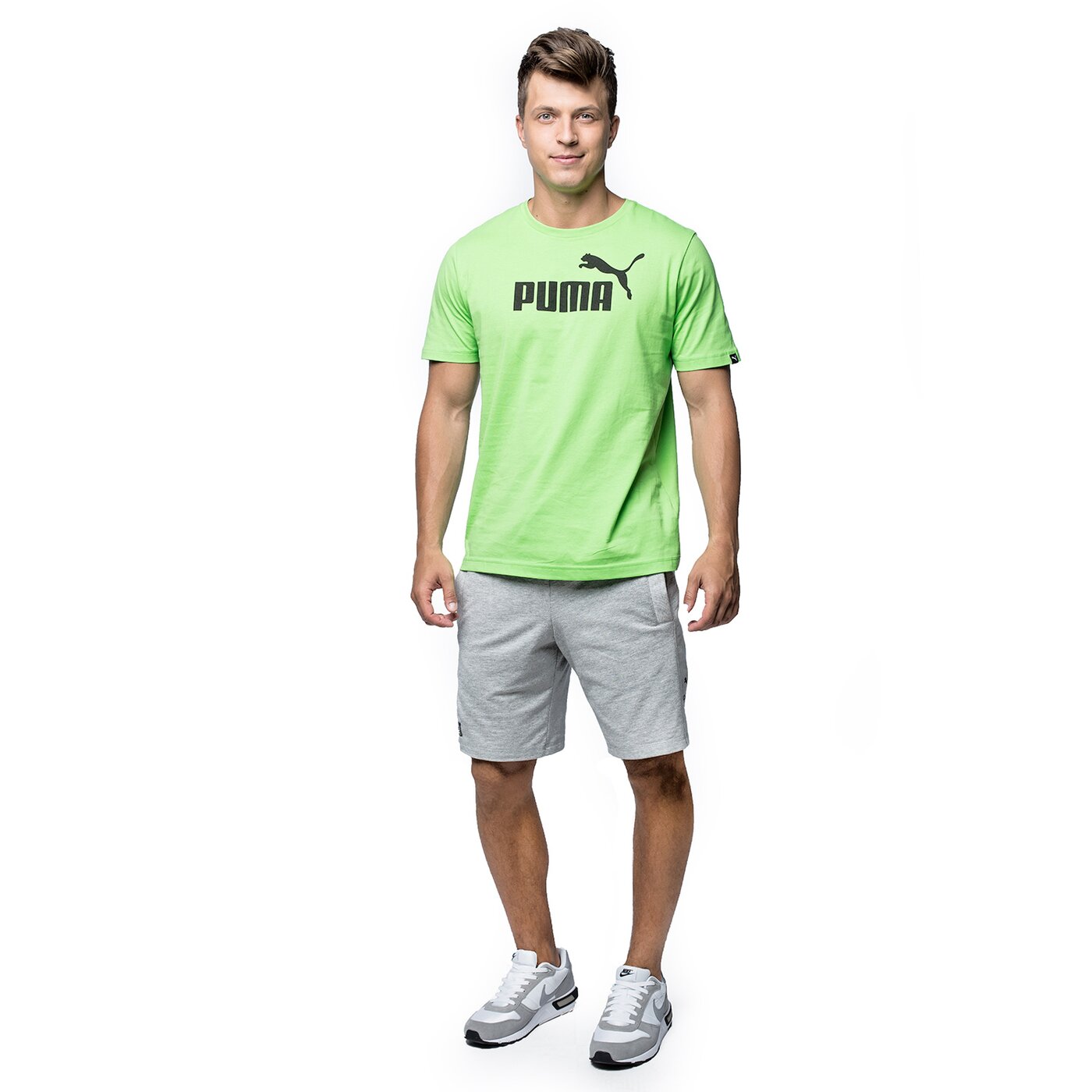 Koszulka męska PUMA T-SHIRT ESS NO.1 LOGO TEE 83185467 kolor zielony