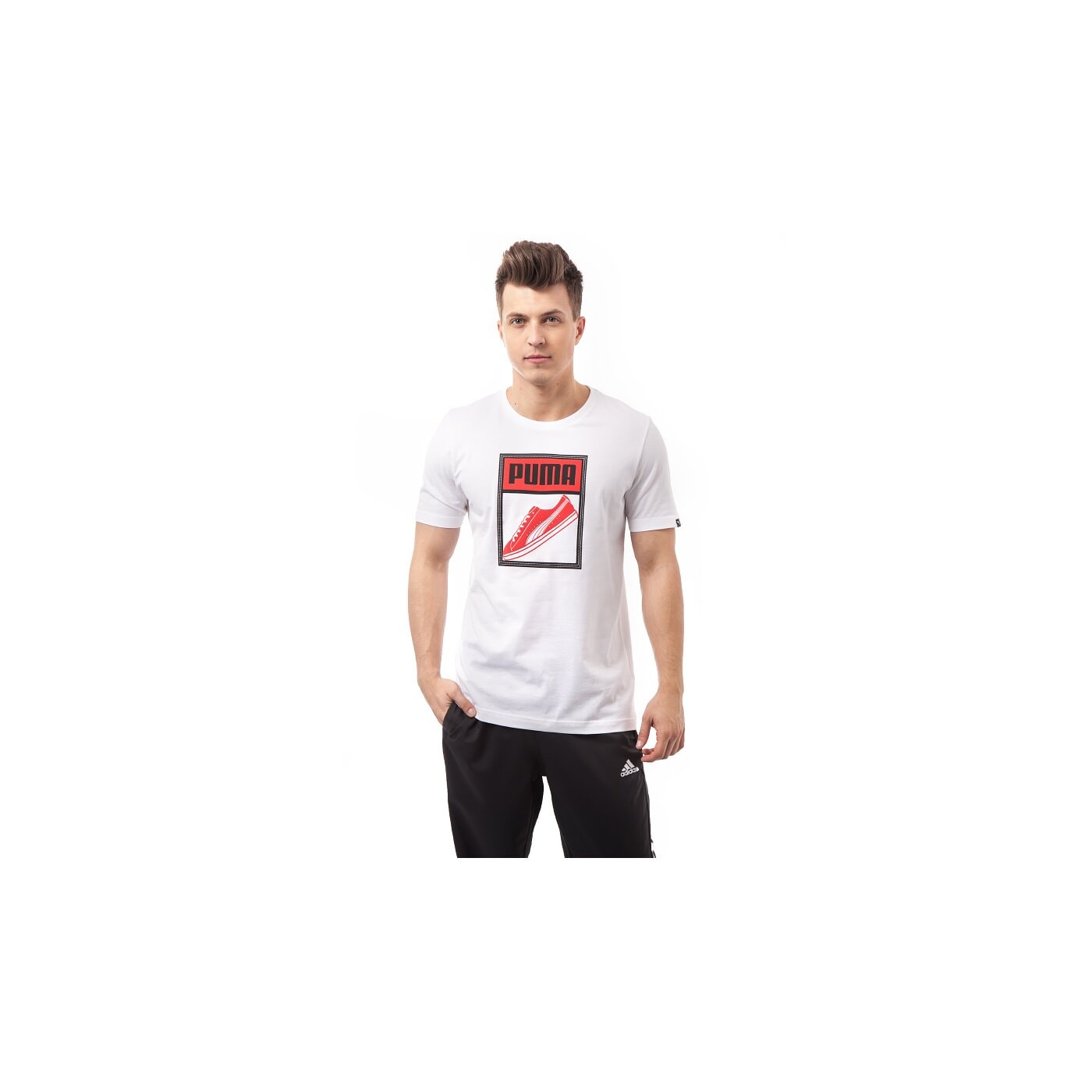 Koszulka męska PUMA T-SHIRT PUMATONGUE 83242402 kolor biały